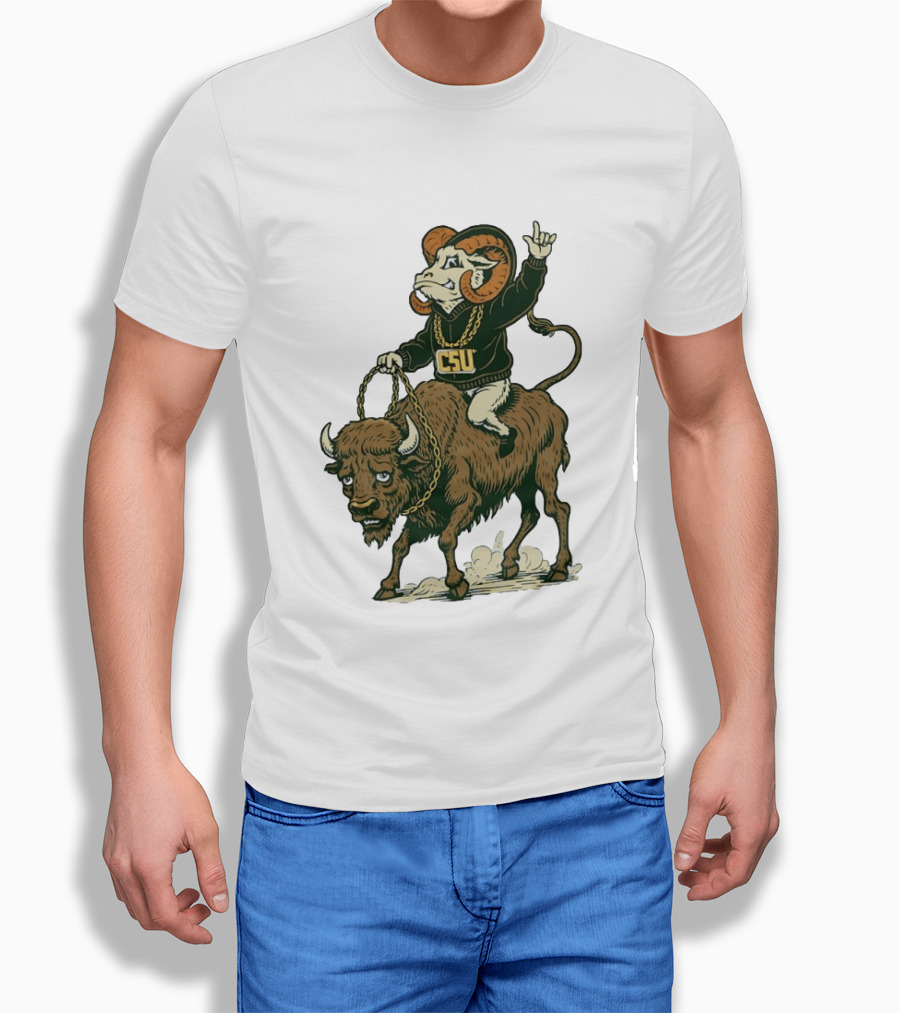 Colorado State Rams CSU Riding Buffalo In Rivalry T-Shirt