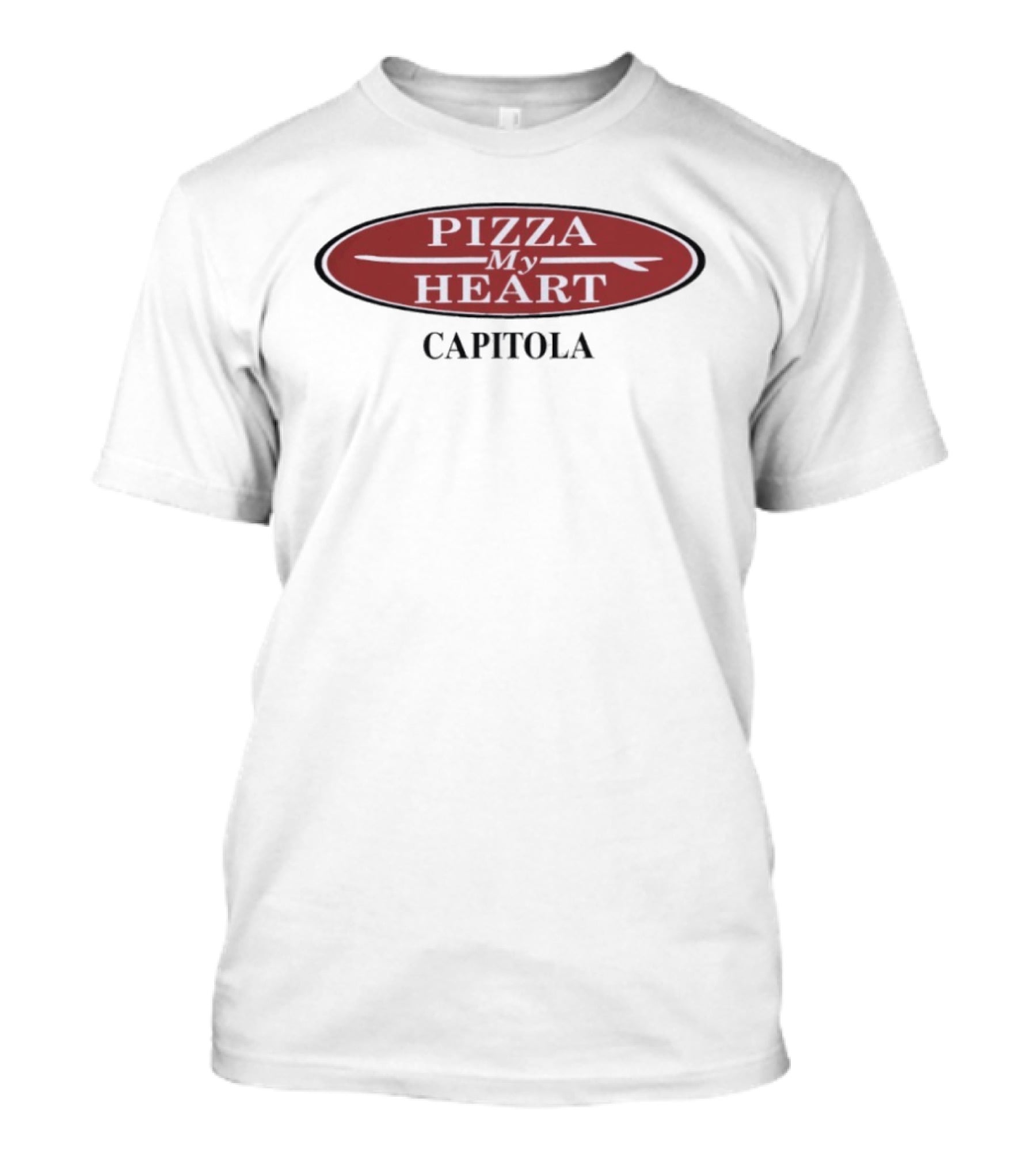 Pizza My Heart Capitola Classic Surfboard Oval T-Shirt