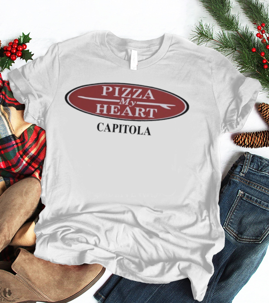 Pizza My Heart Capitola Classic Surfboard Oval T-Shirt