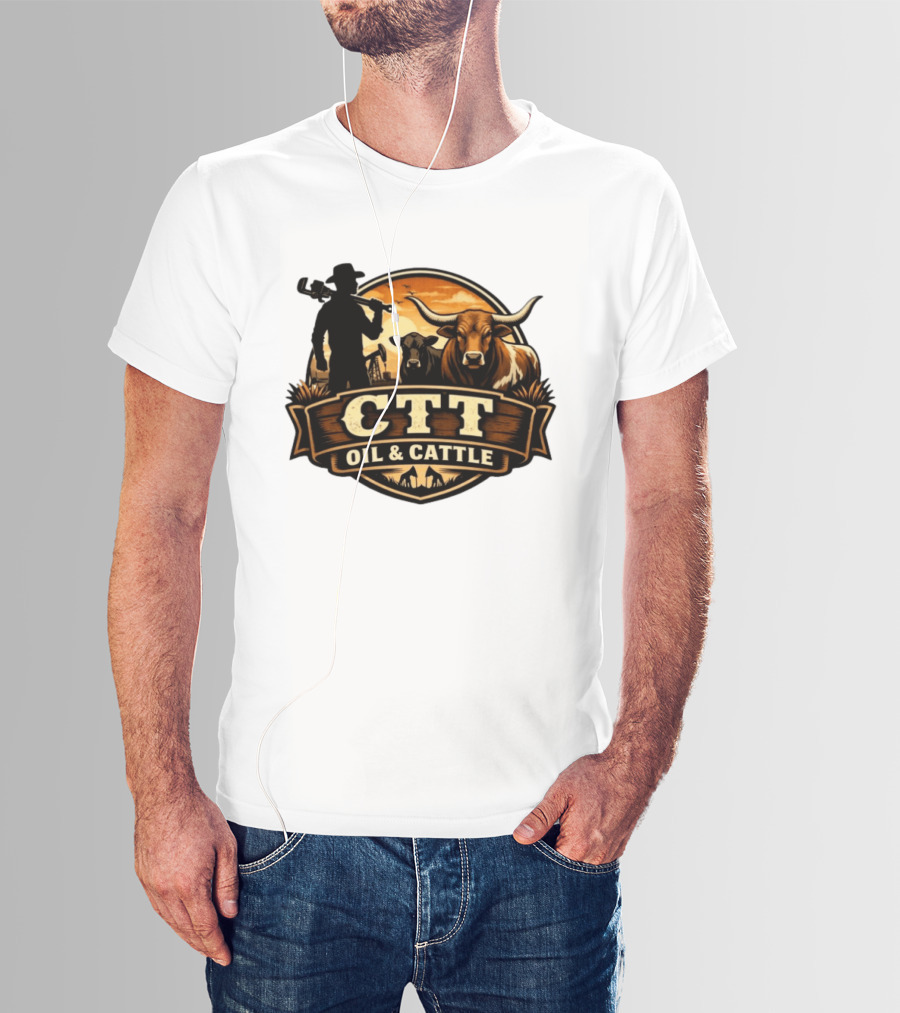 CTT Oil And Cattle Western Ranching Cowboys And Livestock T-Shirt
