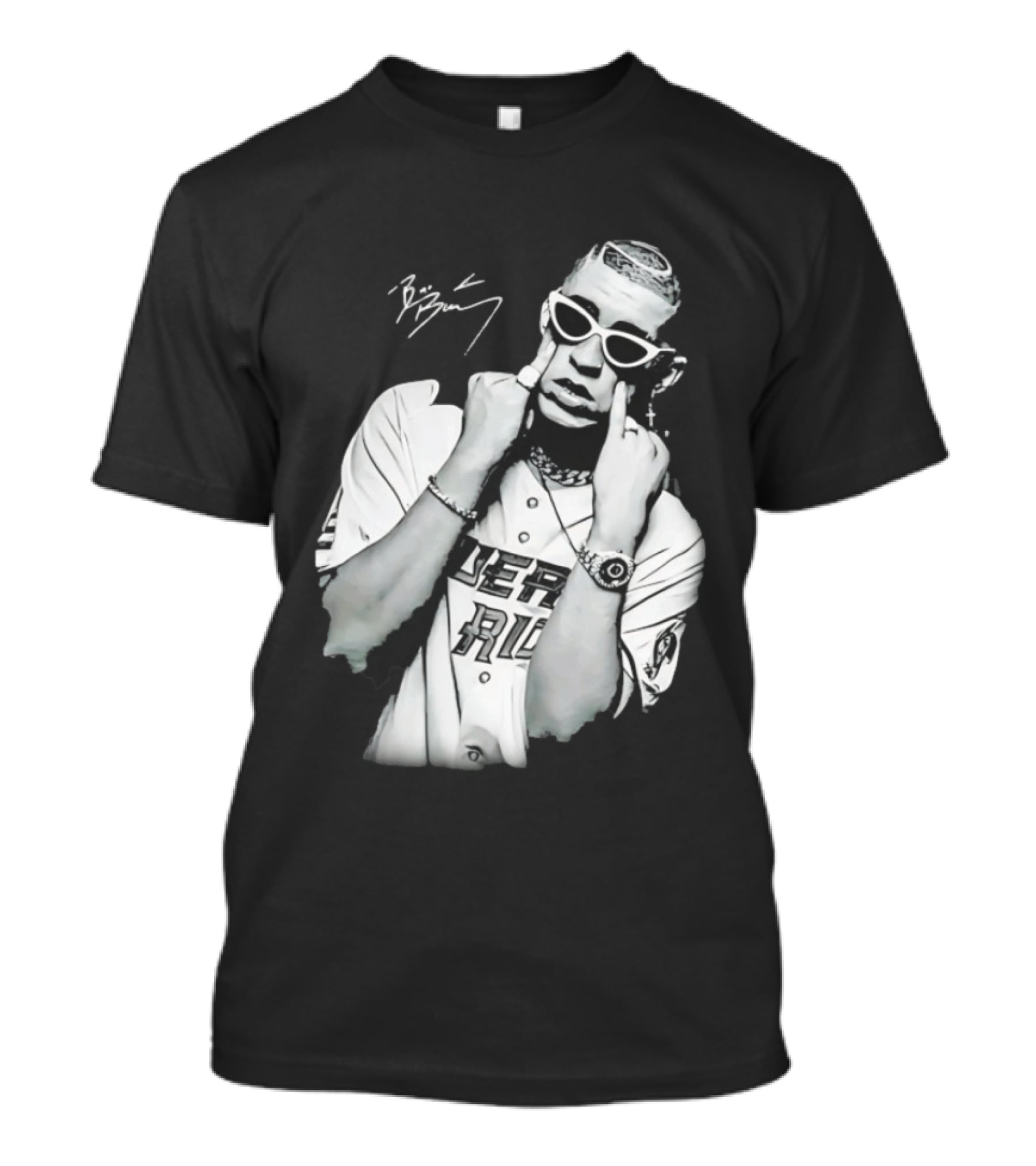 Benito Antonio Martinez Ocasio Bad Bunny Signature Puerto Rico Baseball Jersey Look T-Shirt