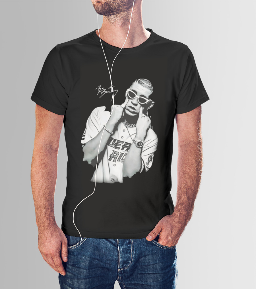 Benito Antonio Martinez Ocasio Bad Bunny Signature Puerto Rico Baseball Jersey Look T-Shirt