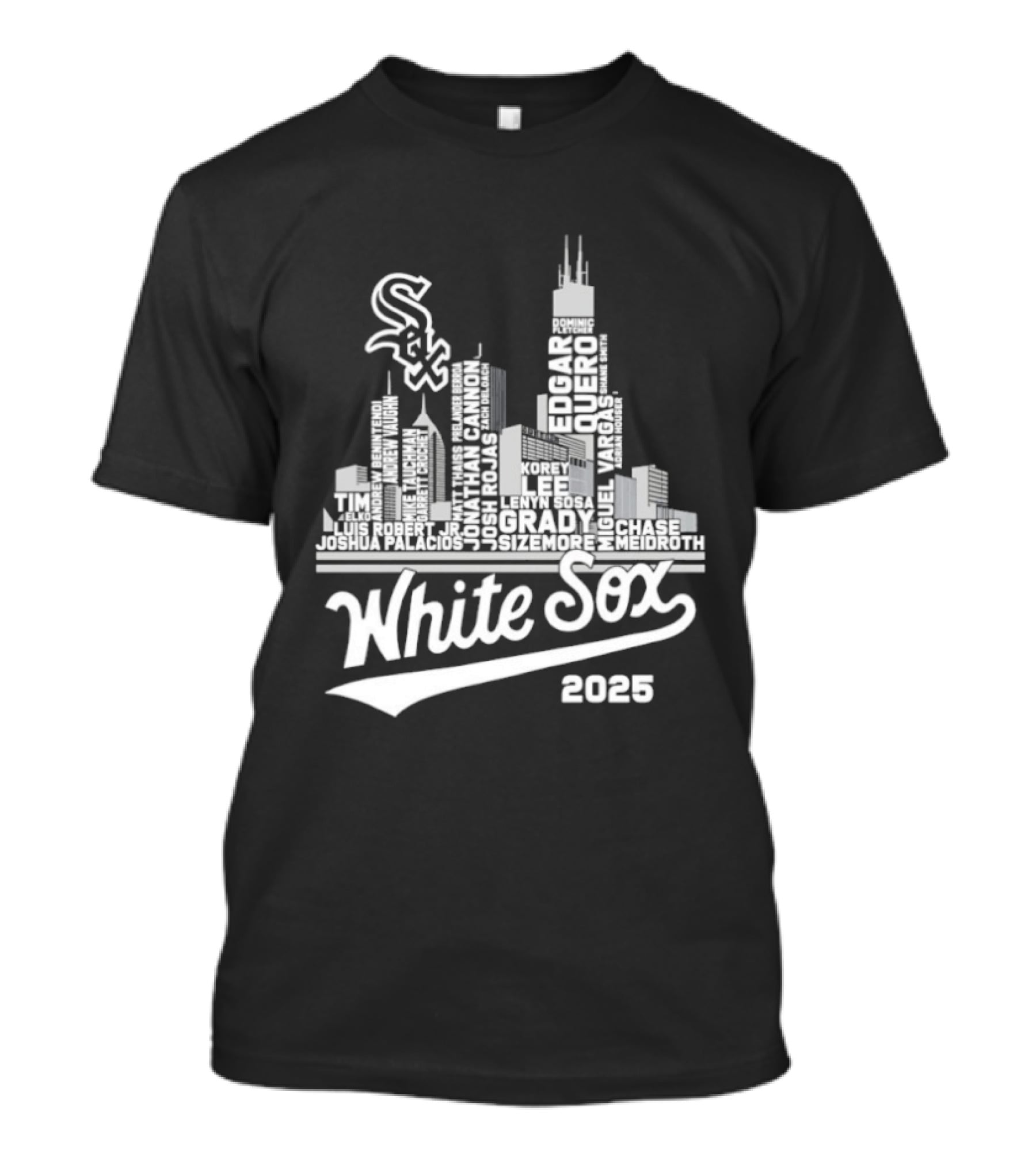 Chicago White Sox 2025 Skyline Players Names T-Shirt