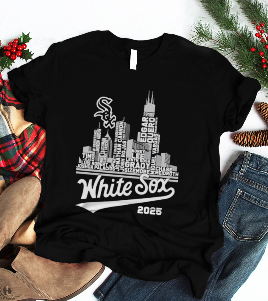Chicago White Sox 2025 Skyline Players Names T-Shirt