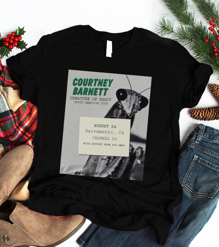 Courtney Barnett Creature Of Habit North American Tour August 24 Sacramento CA Channel 24 Zoh Amba T-Shirt