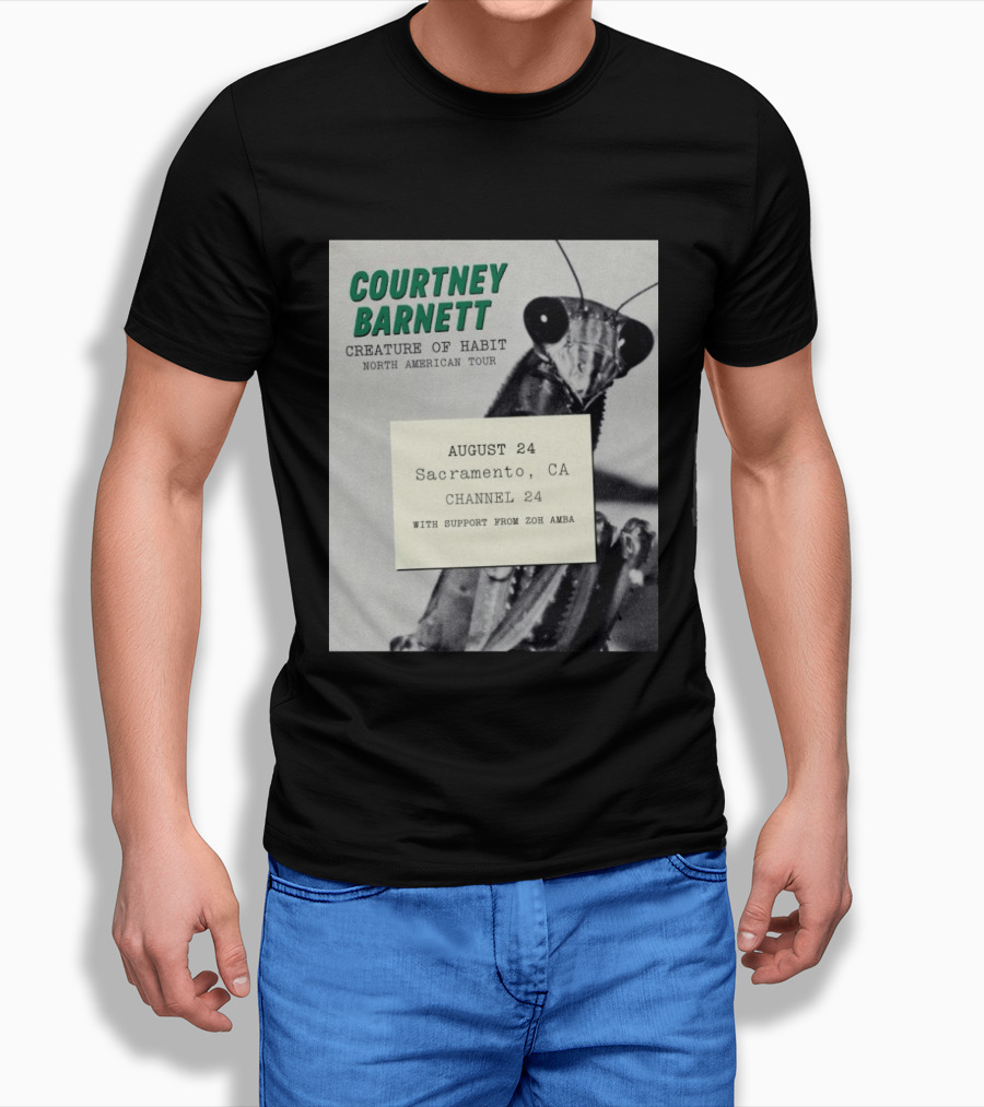 Courtney Barnett Creature Of Habit North American Tour August 24 Sacramento CA Channel 24 Zoh Amba T-Shirt