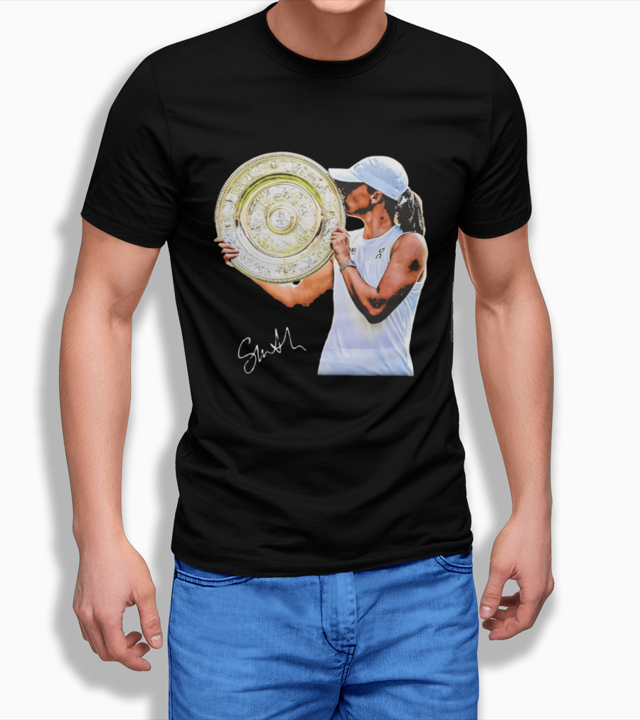 Iga Swiatek Wimbledon Champion Trophy Celebration T-Shirt