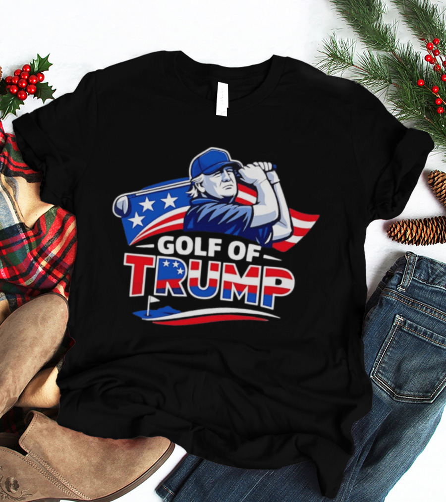 Golf Of Trump USA Patriotic Stars And Stripes Golfer T-Shirt