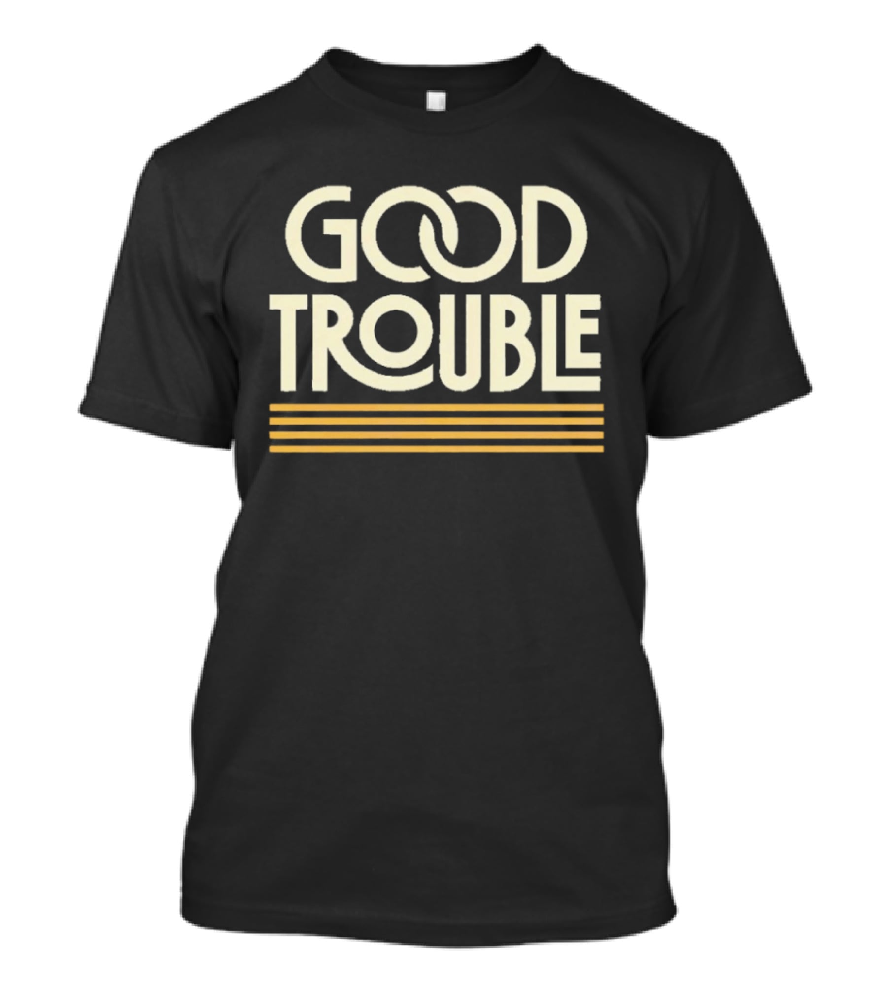 Good Trouble Yellow Lined T-Shirt