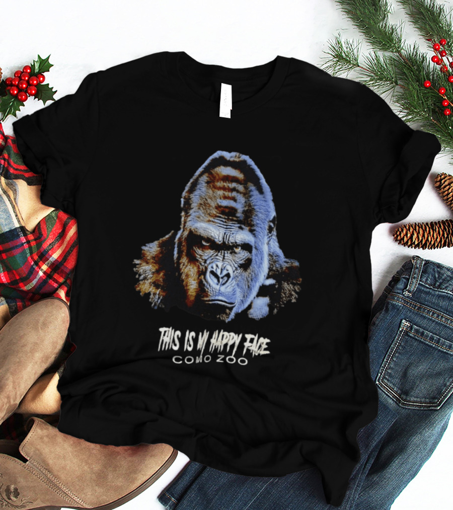 Gorilla This Is My Happy Face Como Zoo T-Shirt