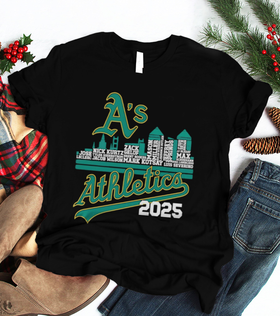 A's Athletics 2025 City Skyline Baseball T-Shirt