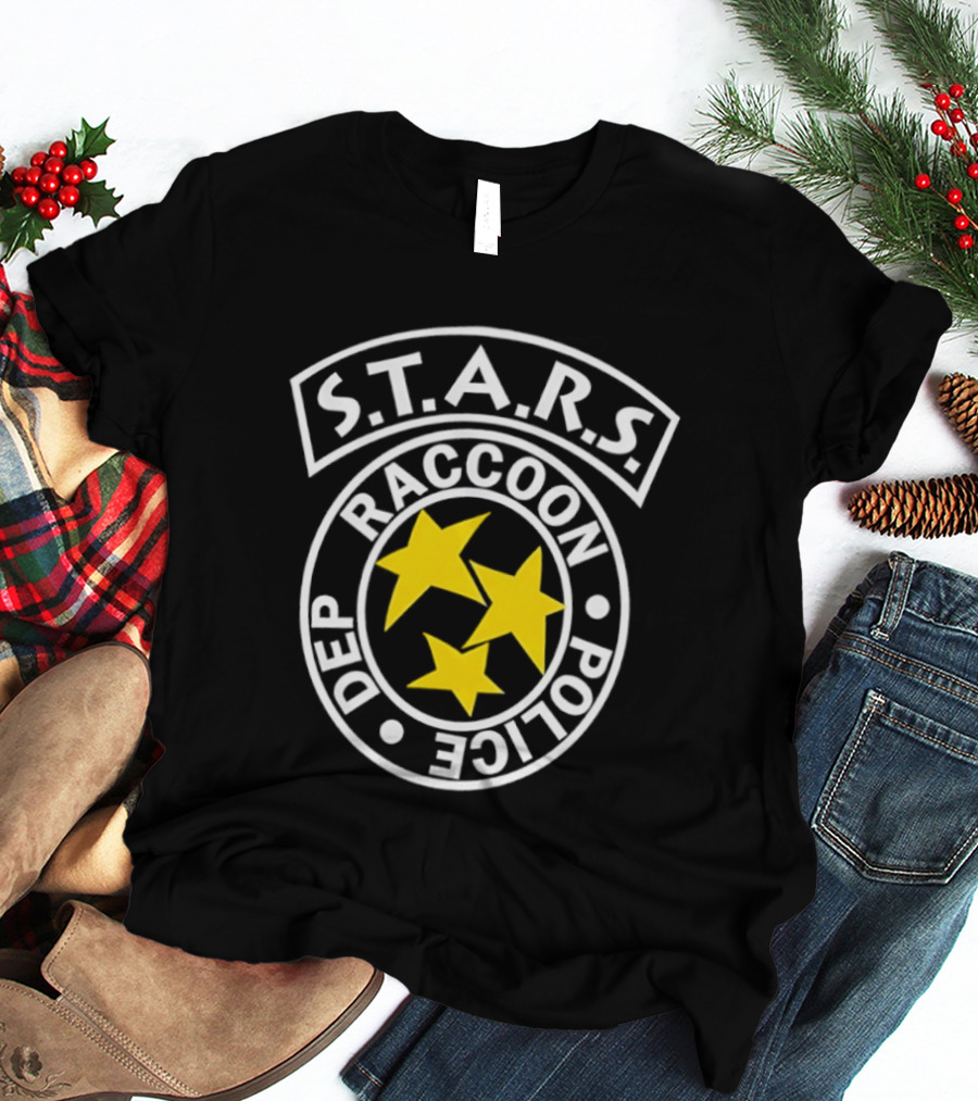 S.T.A.R.S. Raccoon Police Department Badge Style With Stars T-Shirt
