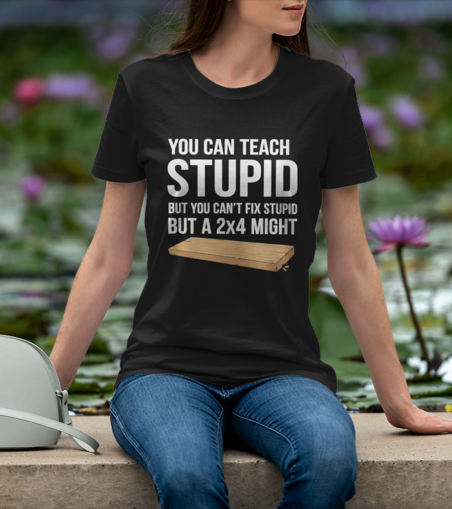 You Can Teach Stupid But You Can't Fix Stupid But A 2x4 Might T-Shirt