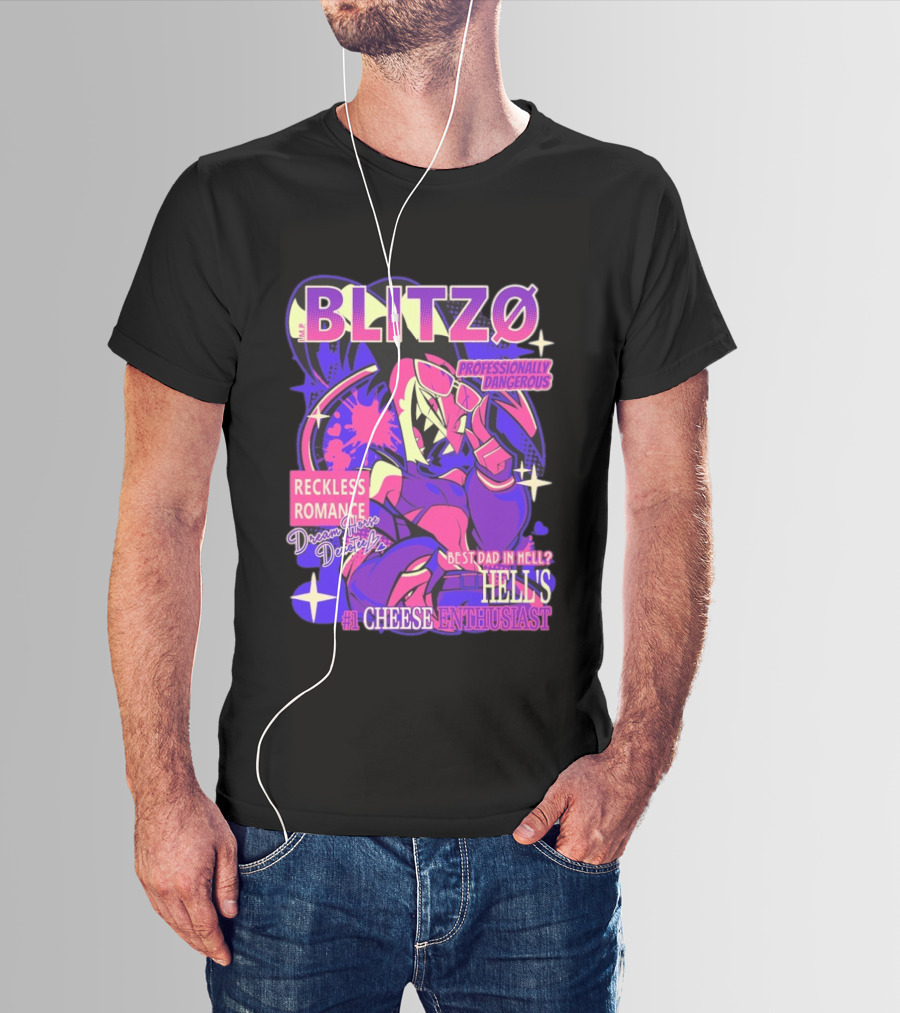 BLITZØ Professionally Dangerous Reckless Romance Dream Horse Dentist Hell's #1 Cheese T-Shirt