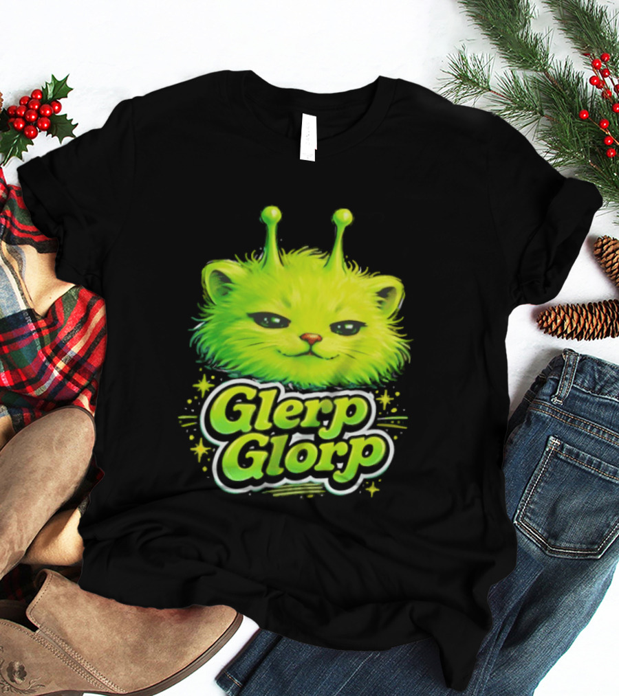 Glerp Glorp Alien Cat Fantasy Creature T-Shirt