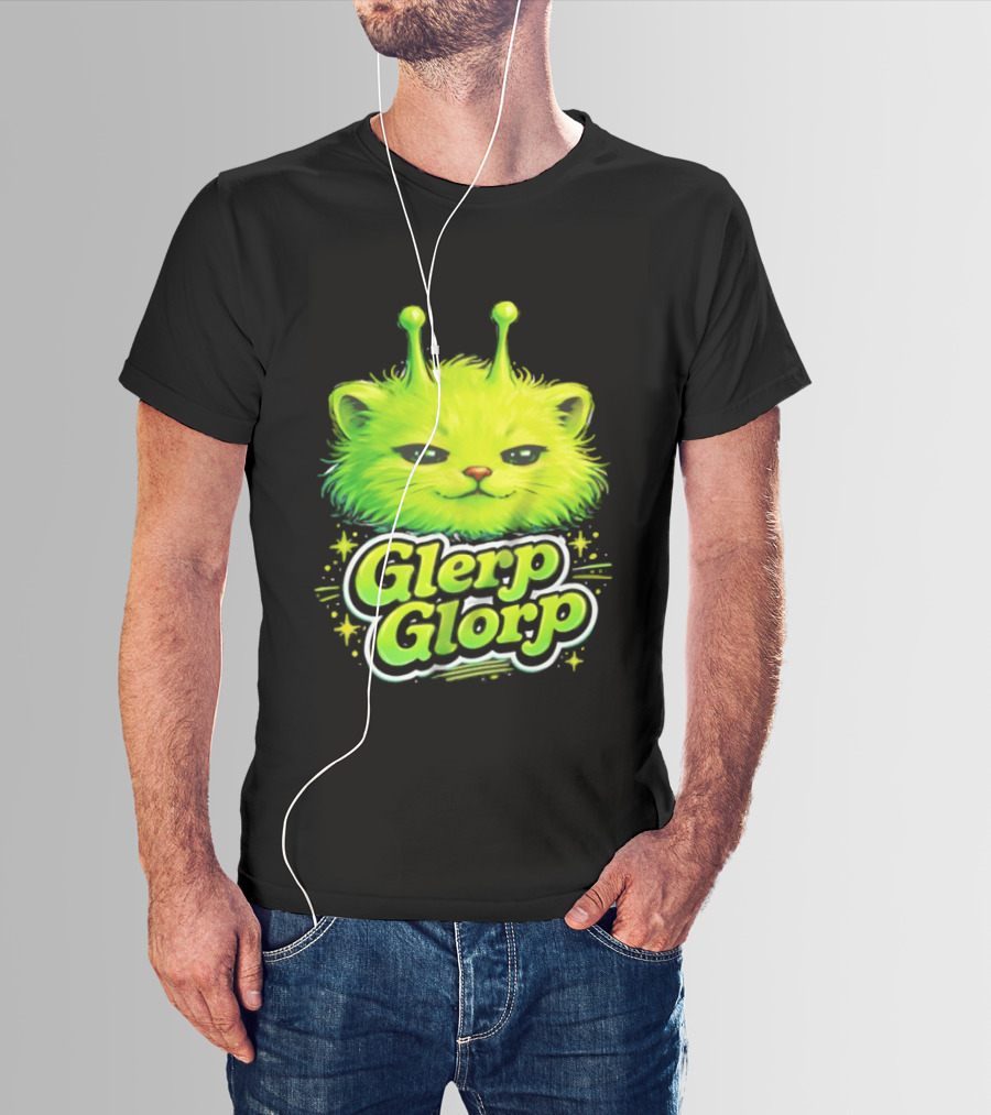 Glerp Glorp Alien Cat Fantasy Creature T-Shirt