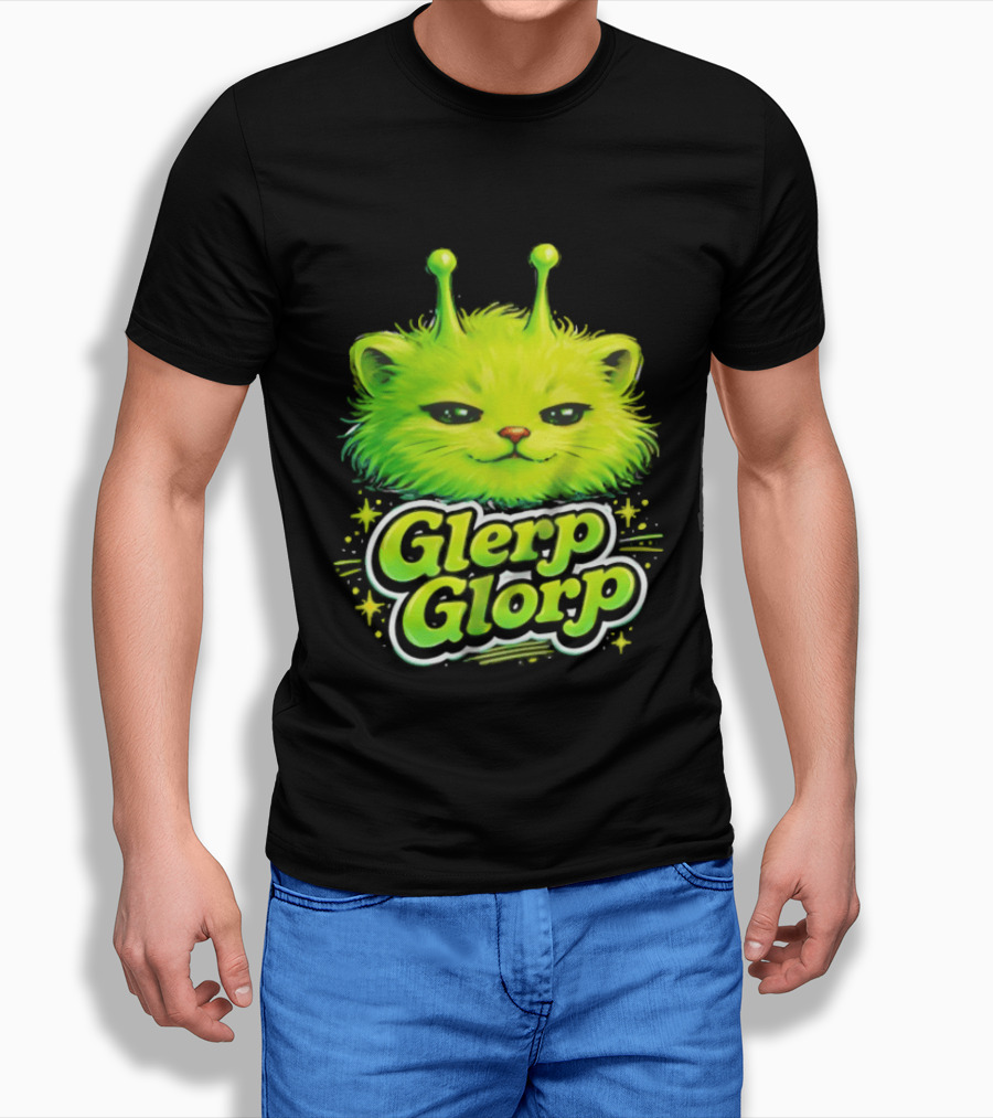 Glerp Glorp Alien Cat Fantasy Creature T-Shirt