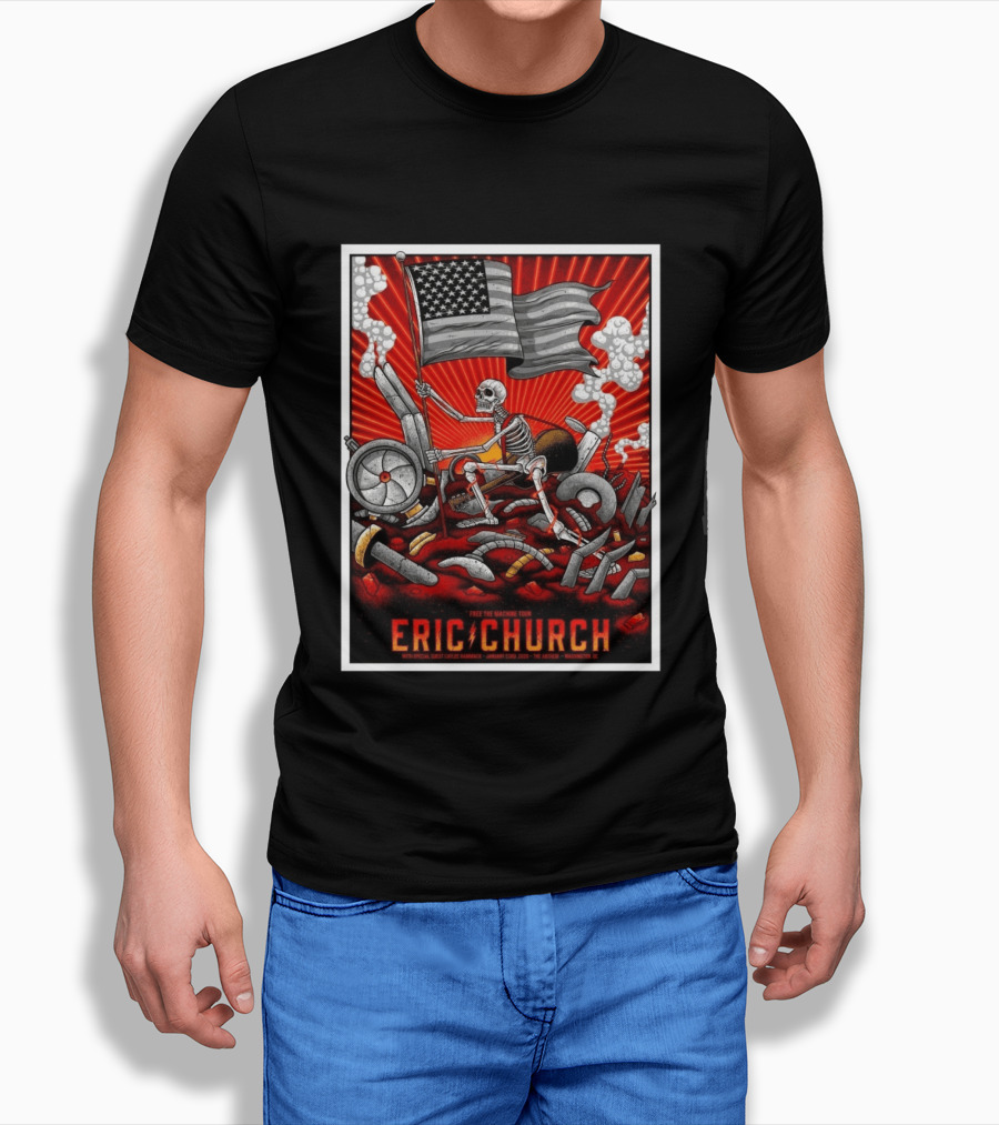 Eric Church Free The Machine Tour Washington DC The Anthem January 23 2026 T-Shirt