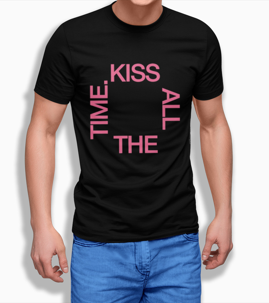 Kiss All The Time Text Circle T-Shirt