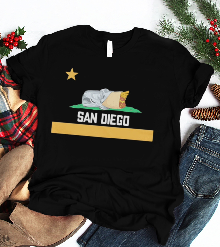 San Diego Padres Burrito Star California Baseball Team Fan T-Shirt