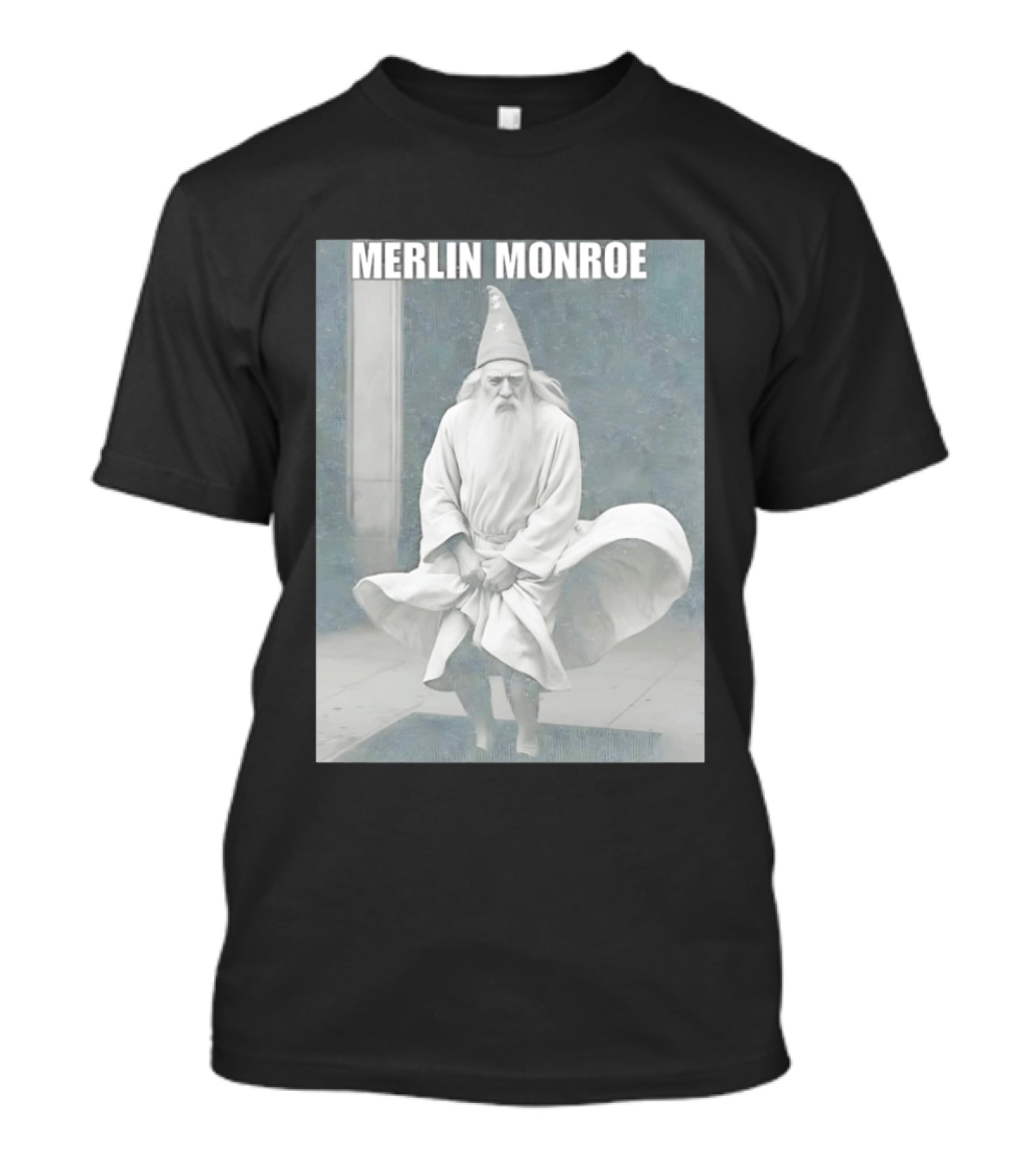 Merlin Monroe Gandalf Parody Seven Year Itch Wizard Wizardry T-Shirt