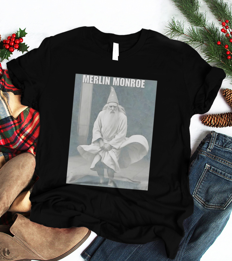 Merlin Monroe Gandalf Parody Seven Year Itch Wizard Wizardry T-Shirt