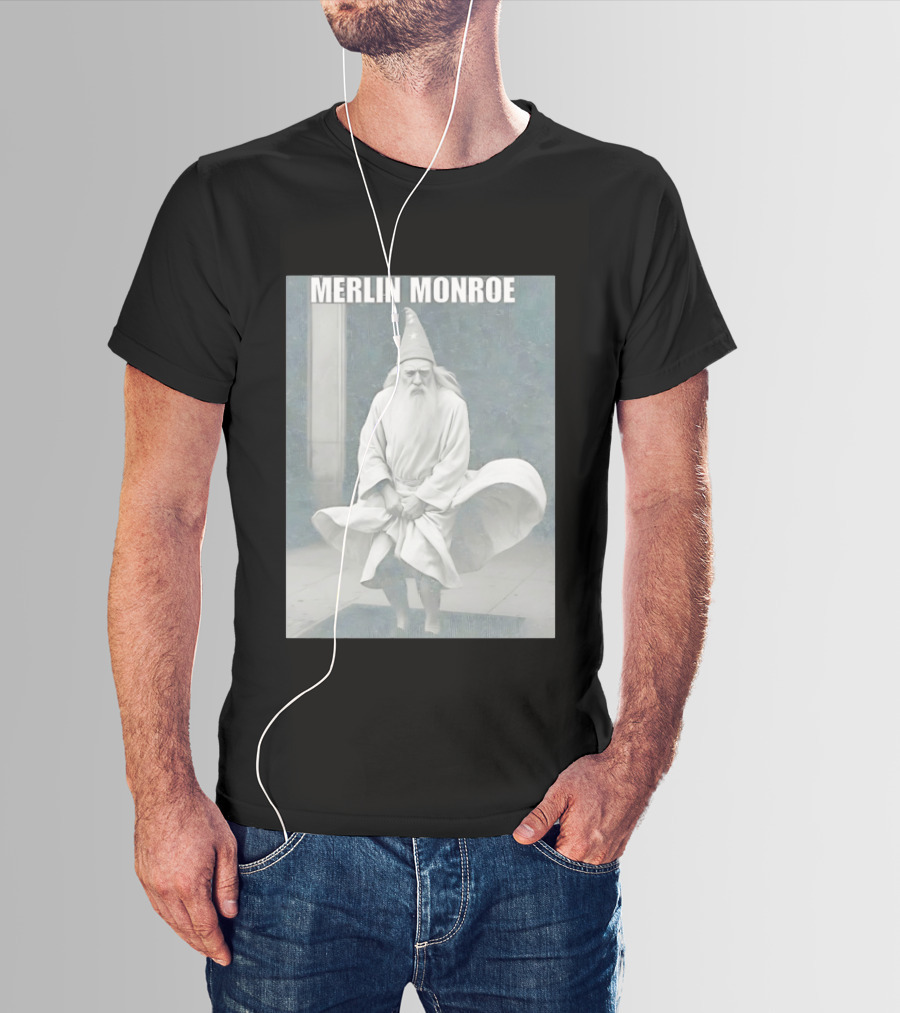 Merlin Monroe Gandalf Parody Seven Year Itch Wizard Wizardry T-Shirt