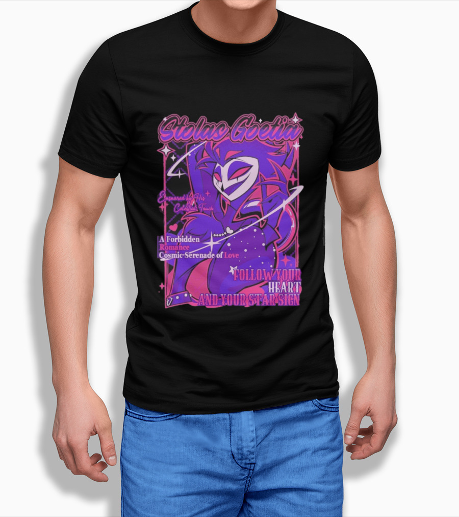 Stolas Goetia Cosmic Serenade A Forbidden Romance Follow Your Heart Star Sign T-Shirt