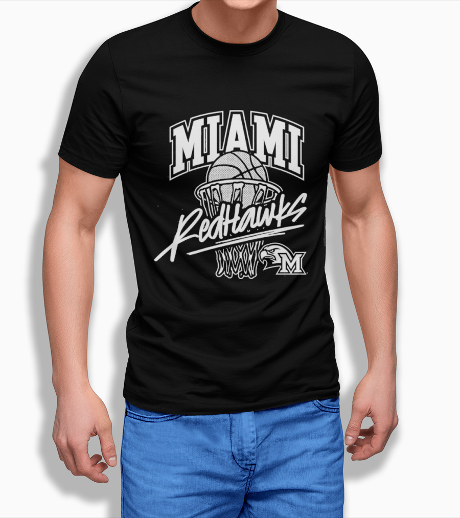 Miami RedHawks Basketball Hoop And Ball T-Shirt