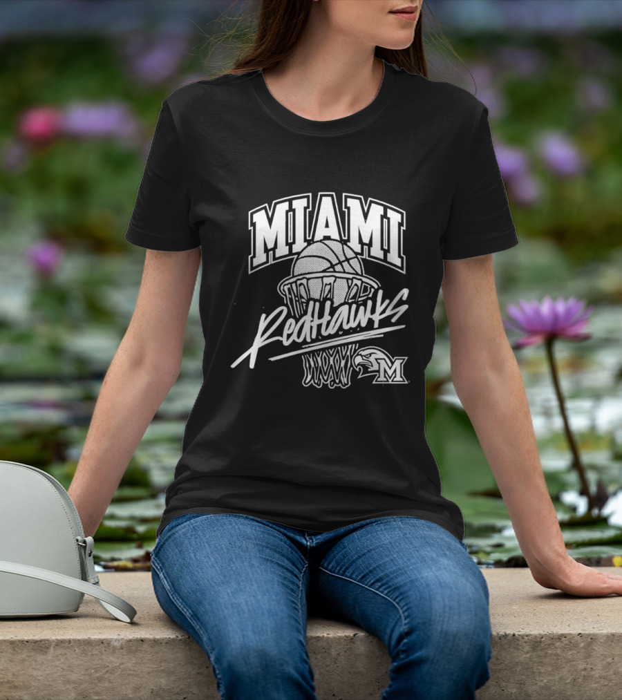 Miami RedHawks Basketball Hoop And Ball T-Shirt