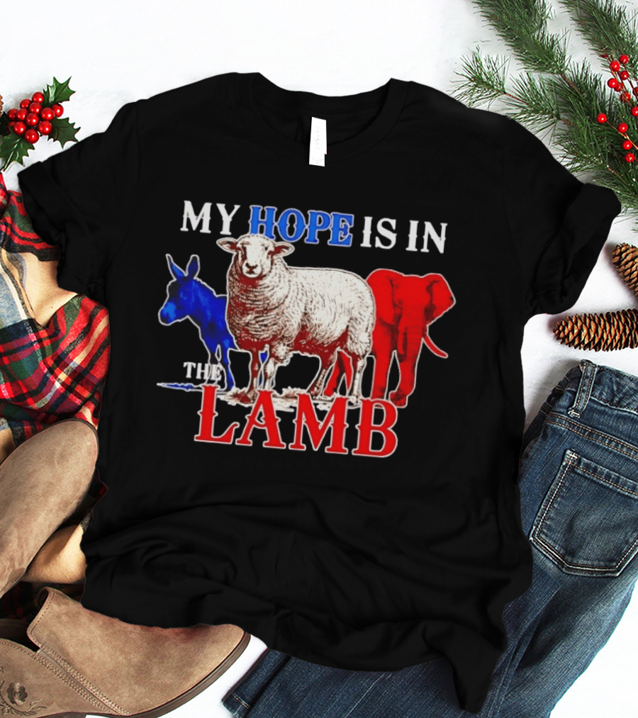 My Hope Is In The Lamb Red White Blue Animal T-Shirt