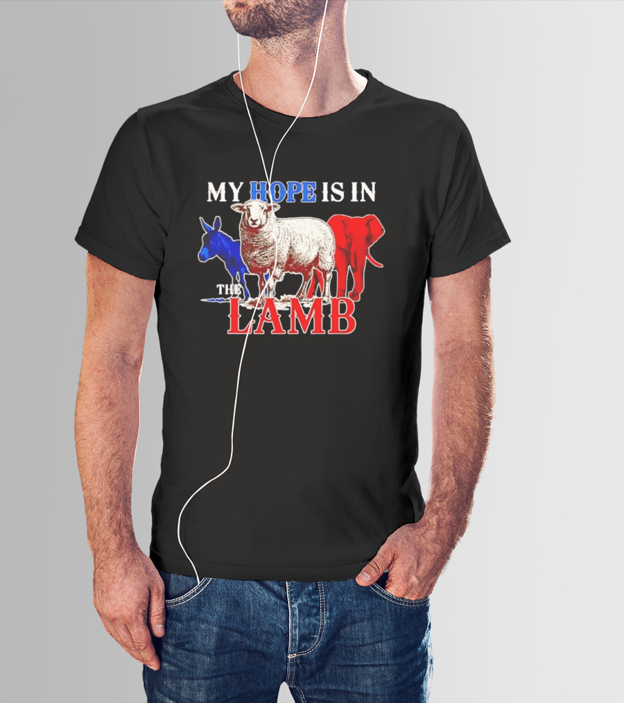 My Hope Is In The Lamb Red White Blue Animal T-Shirt