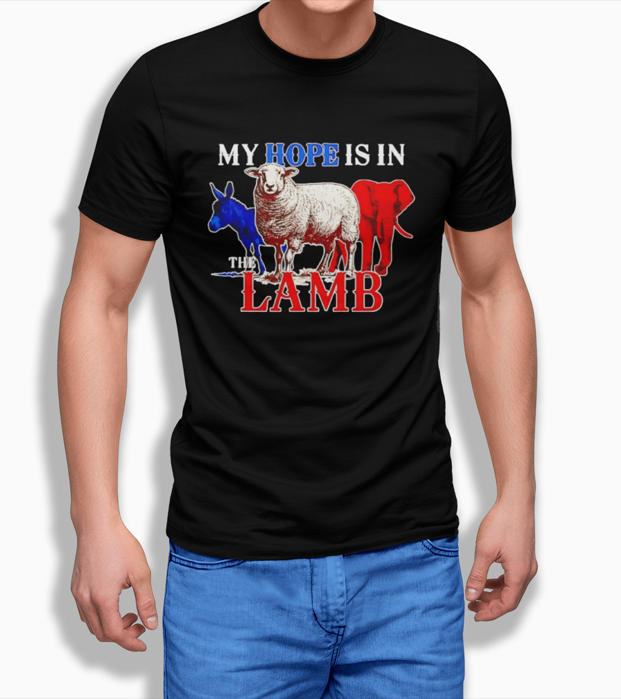 My Hope Is In The Lamb Red White Blue Animal T-Shirt