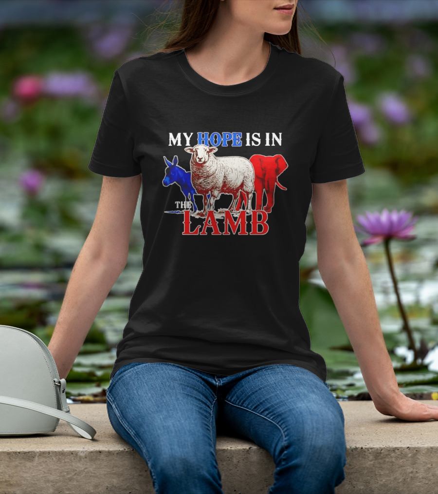 My Hope Is In The Lamb Red White Blue Animal T-Shirt