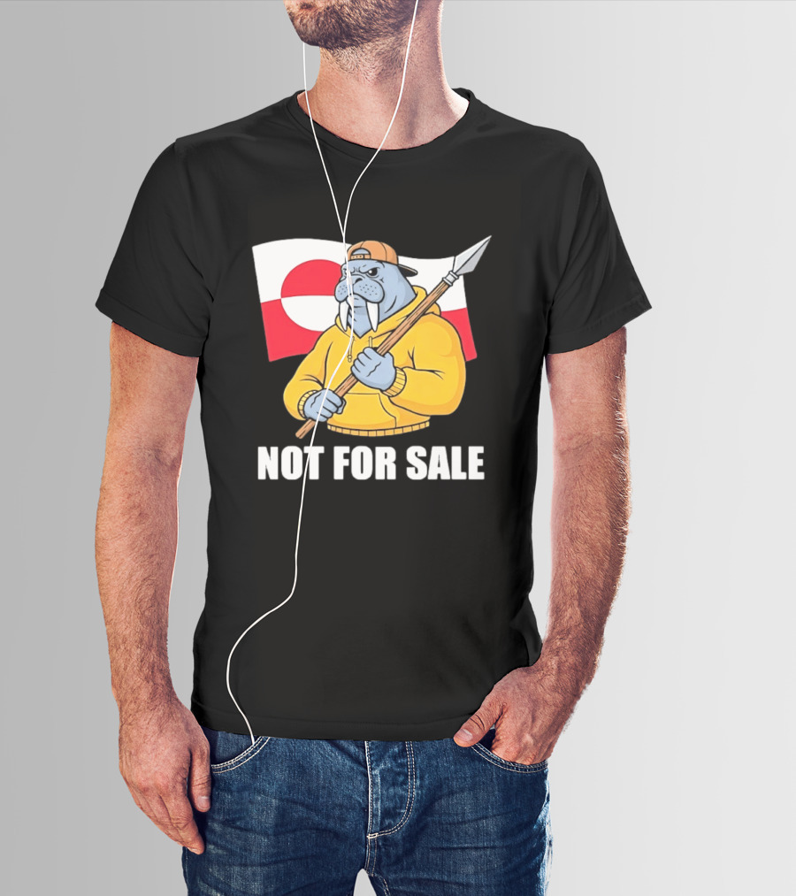 Walrus Holding Spear Greenland Flag Not For Sale T-Shirt