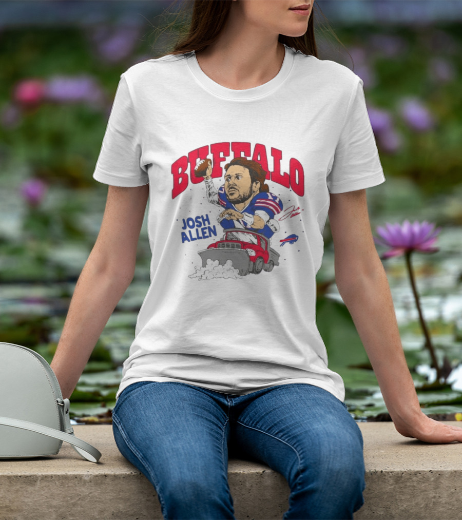 Buffalo Bills Josh Allen Snow Plow Football T-Shirt
