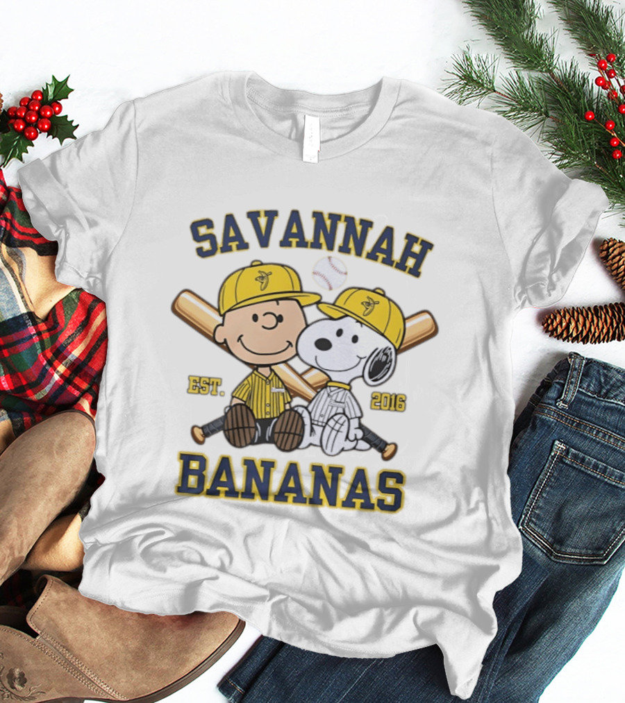 Savannah Bananas Charlie Brown And Snoopy Est 2016 T-Shirt