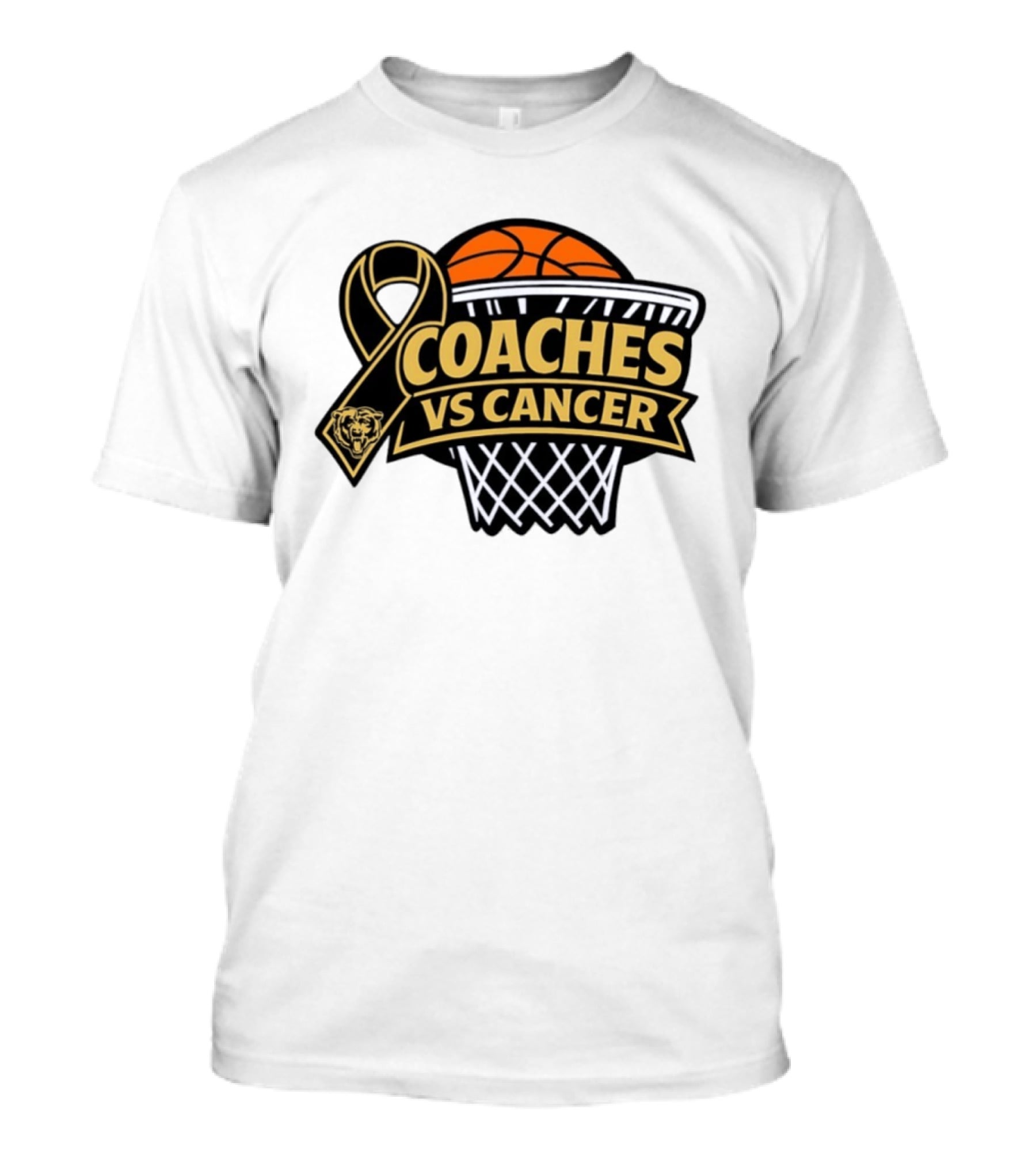 Coaches Vs Cancer Chicago Bears Basketball Ribbon Collaboration T-Shirt