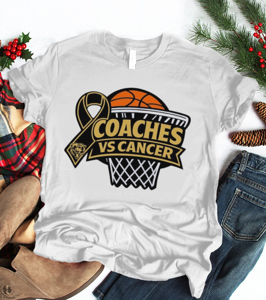 Coaches Vs Cancer Chicago Bears Basketball Ribbon Collaboration T-Shirt