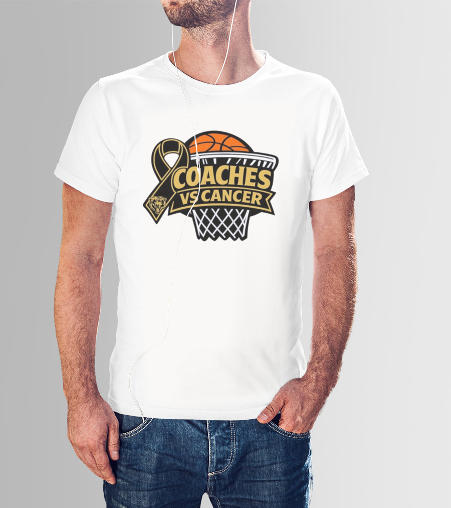 Coaches Vs Cancer Chicago Bears Basketball Ribbon Collaboration T-Shirt