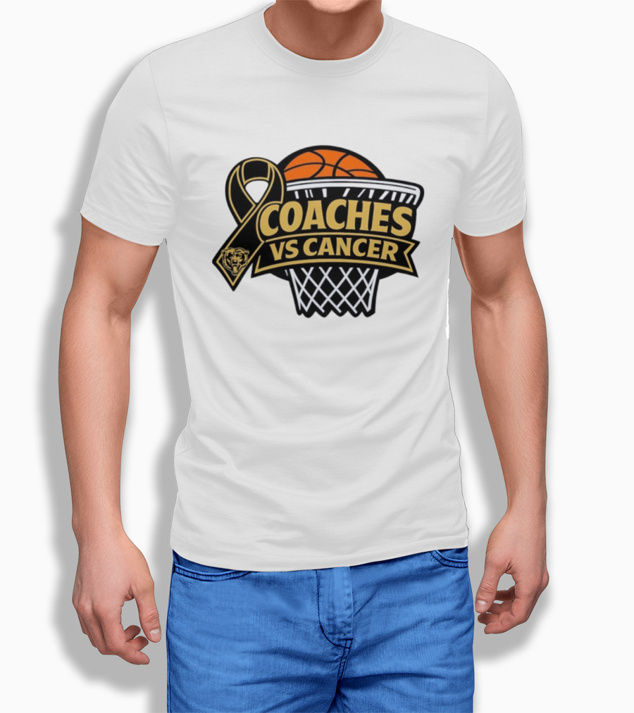 Coaches Vs Cancer Chicago Bears Basketball Ribbon Collaboration T-Shirt
