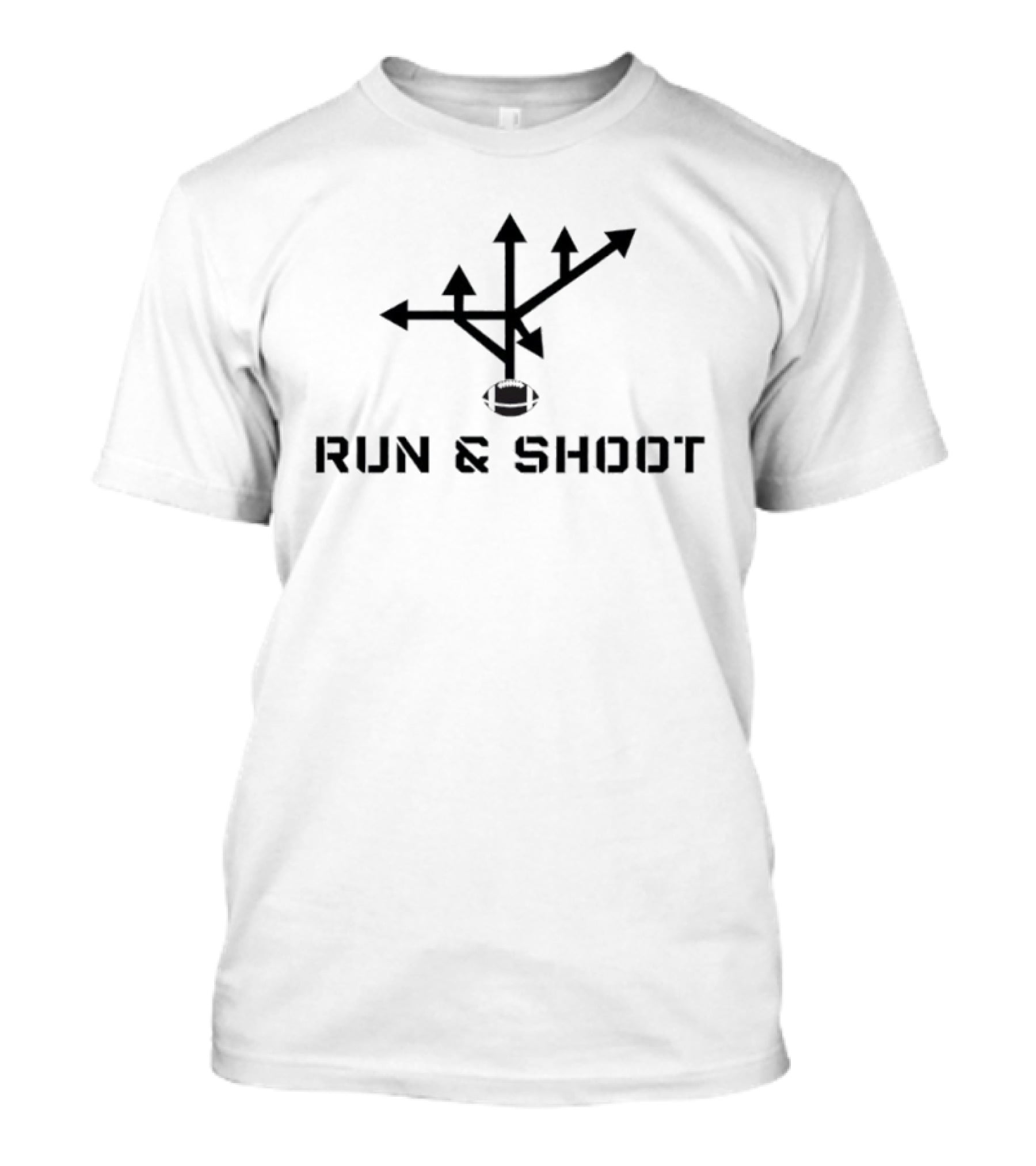 Run And Shoot Football Diagram Arrows And Ball T-Shirt