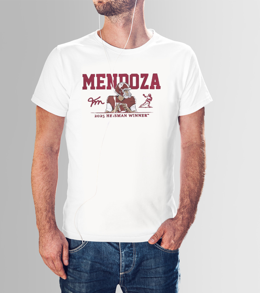 Mendoza Indiana Hoosiers 2025 Heisman Winner Football T-Shirt