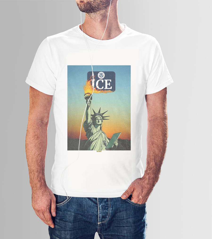 Statue Of Liberty Abolish ICE Protest Lady Liberty Anti Fascist Rally T-Shirt