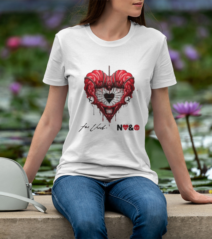 The Used In Love And Death Reimagined Heart Skull Dripping Inkprint T-Shirt