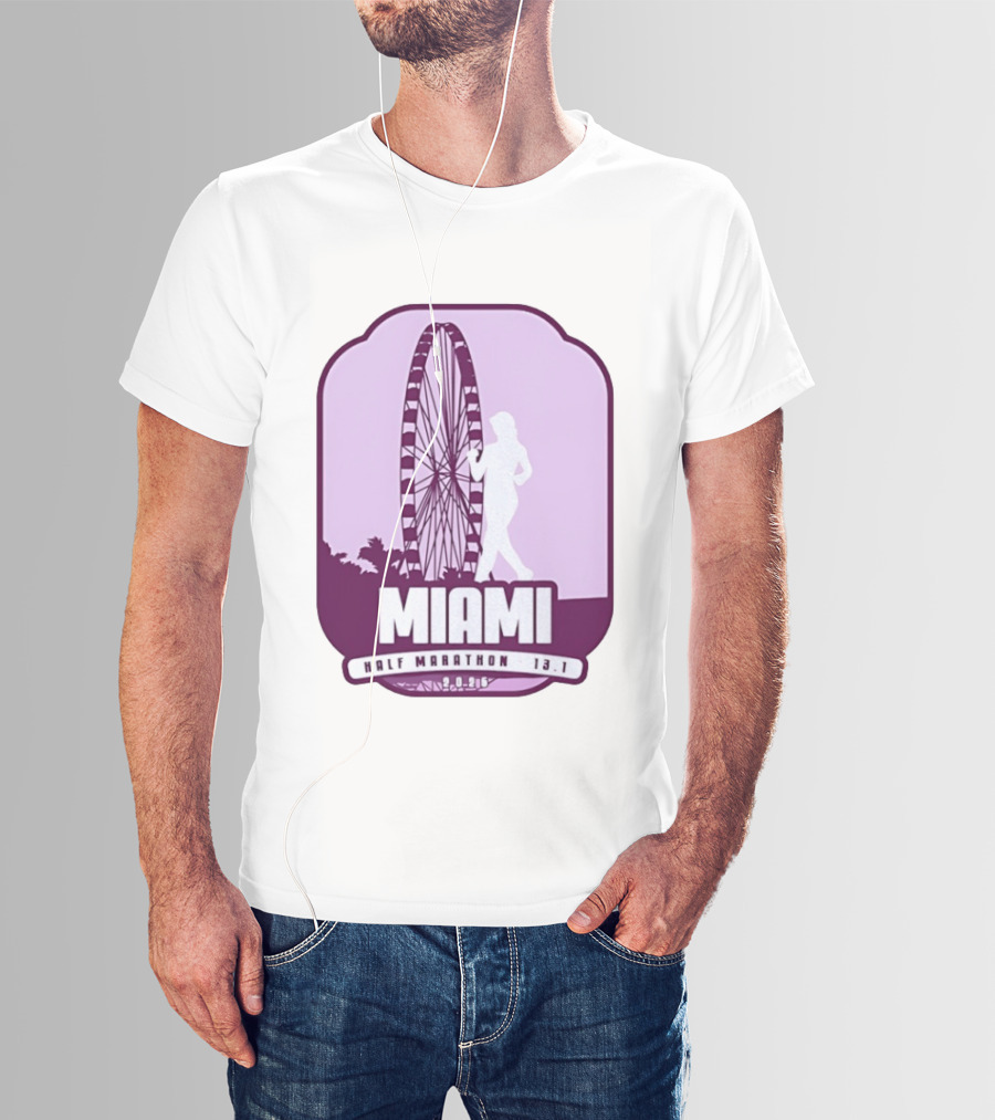 MIAMI Half Marathon 13.1 February 2 2025 Ferris Wheel T-Shirt