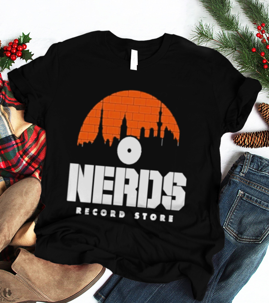 Nerds Record Store Brick Vinyl Drip T-Shirt