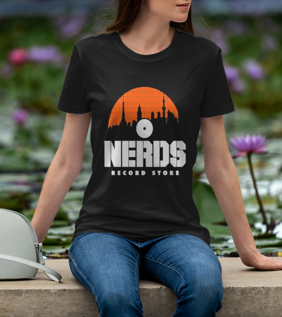 Nerds Record Store Brick Vinyl Drip T-Shirt