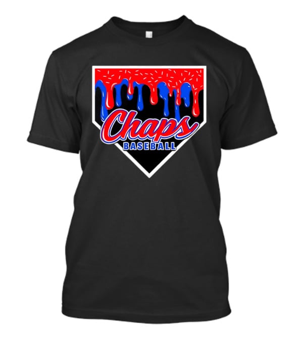 Chaps Baseball Blue Red Melting Motif T-Shirt