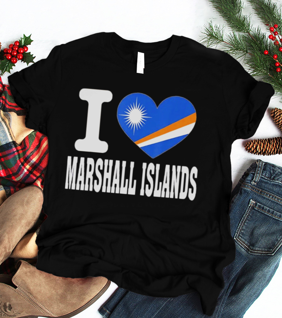 I Love Marshall Islands Heart Flag Souvenir T-Shirt